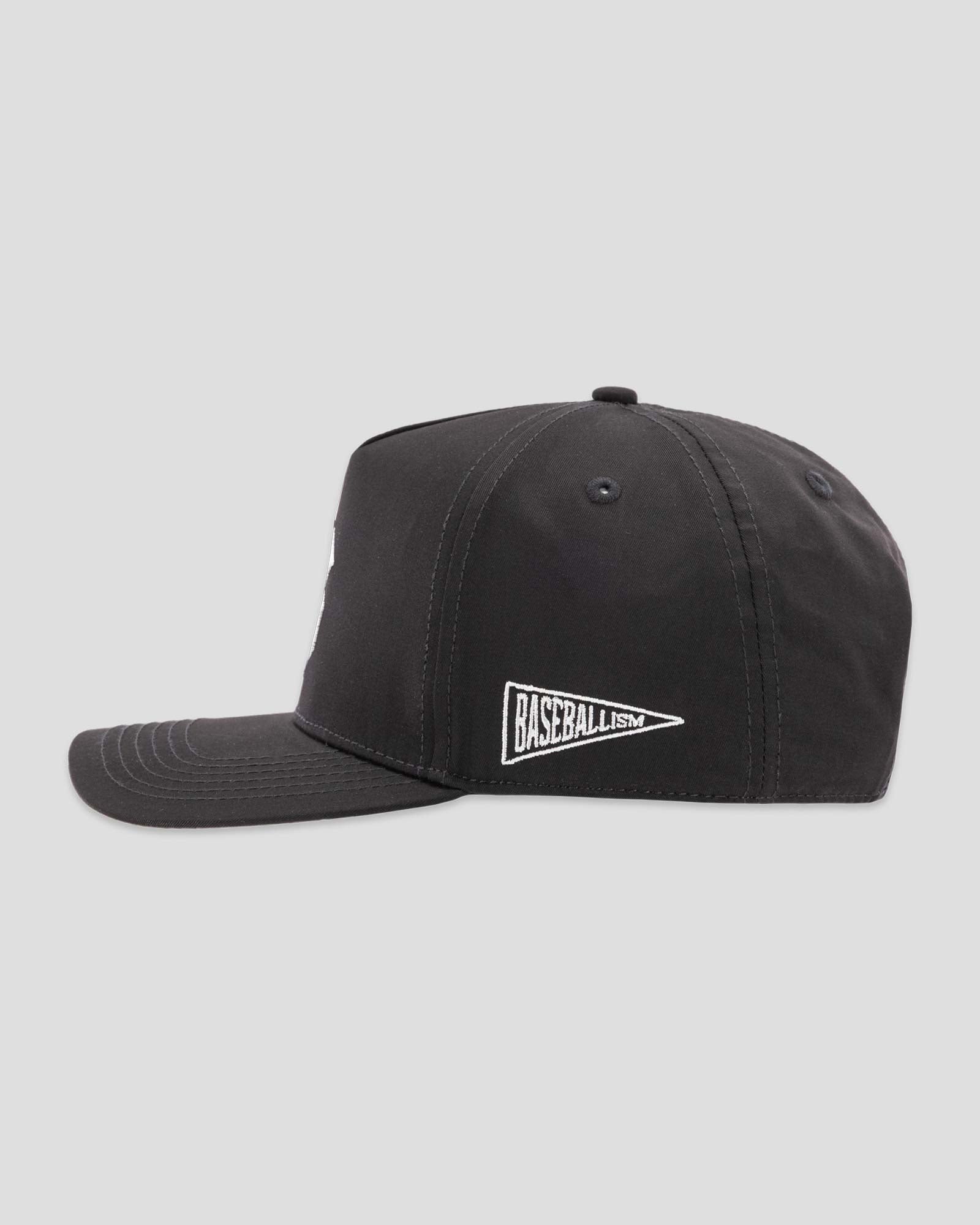 Baseballism Old English Home Plate B Five Panel Cap - Black