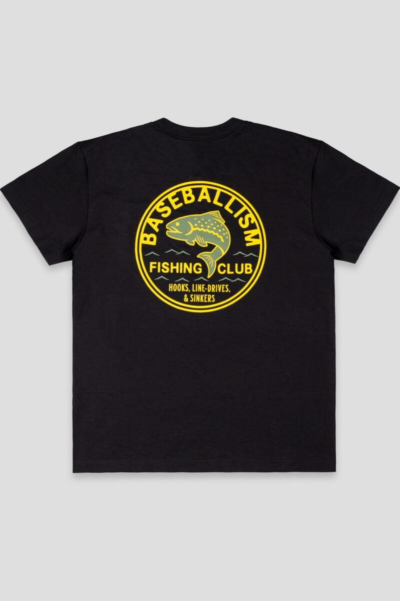 Fishing Club Hooks, Line Drives And Sinkers T-Shirt - Black