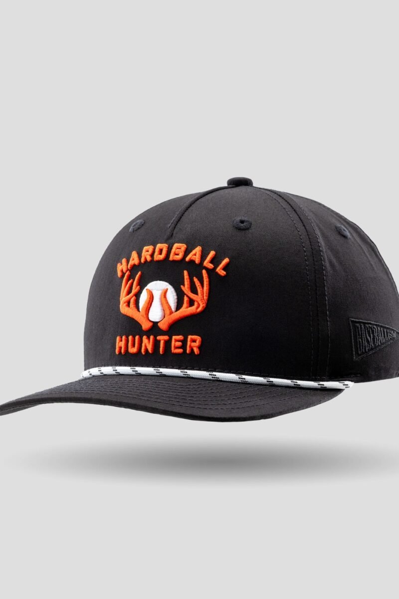 Hardball Hunter Five Panel Rope Cap - Black