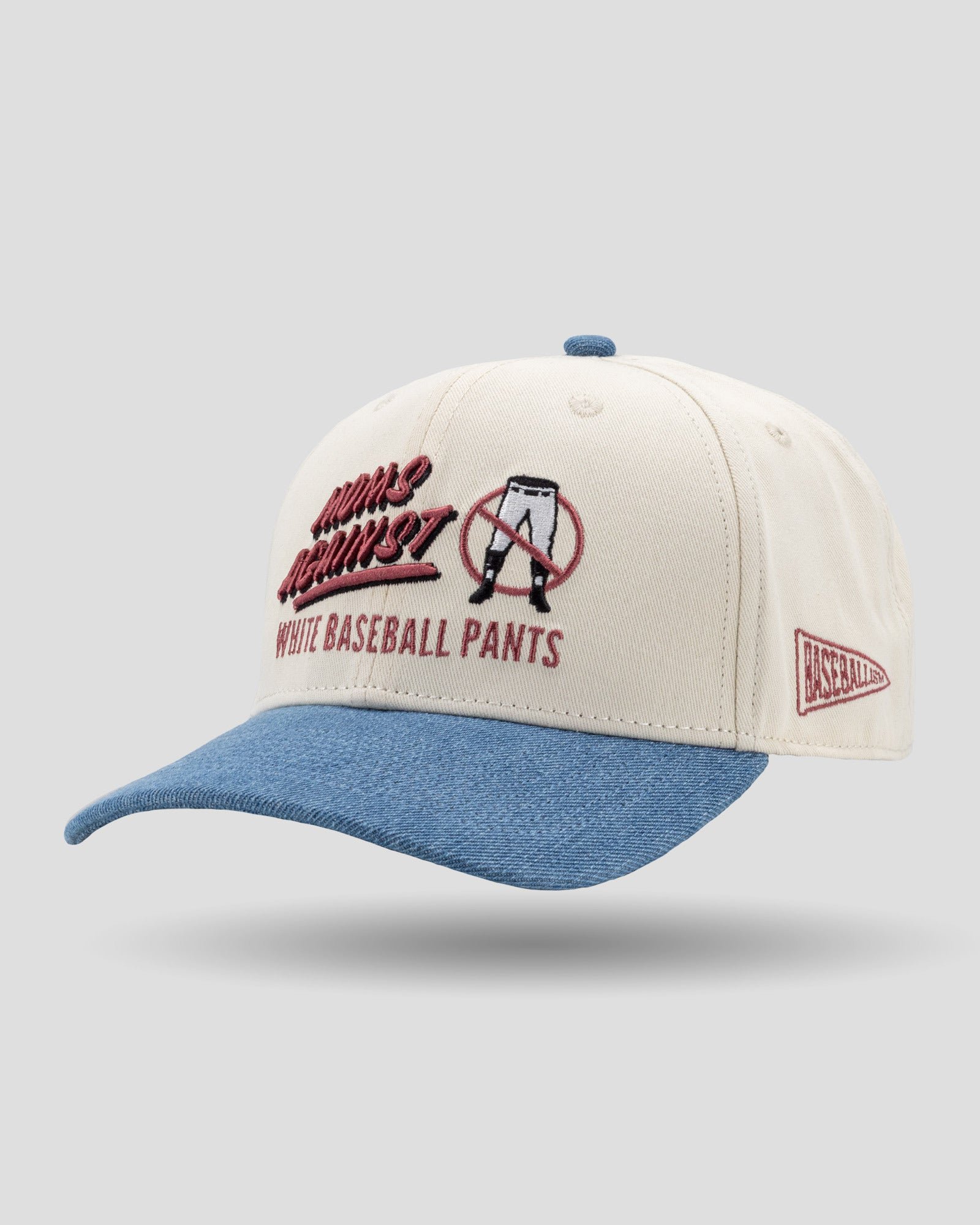 Moms Against White Baseball Pants Denim Fan Cap