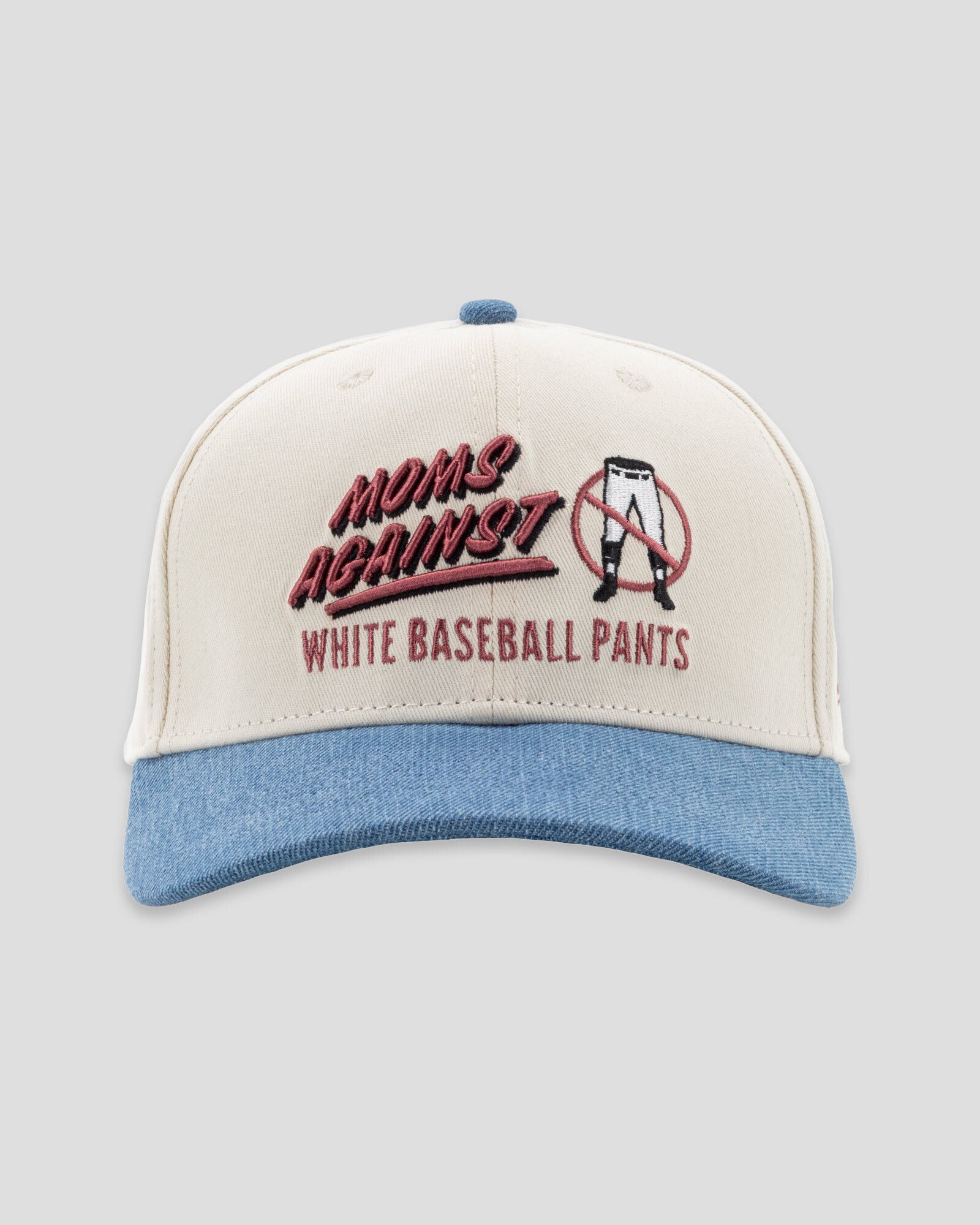 Moms Against White Baseball Pants Denim Fan Cap