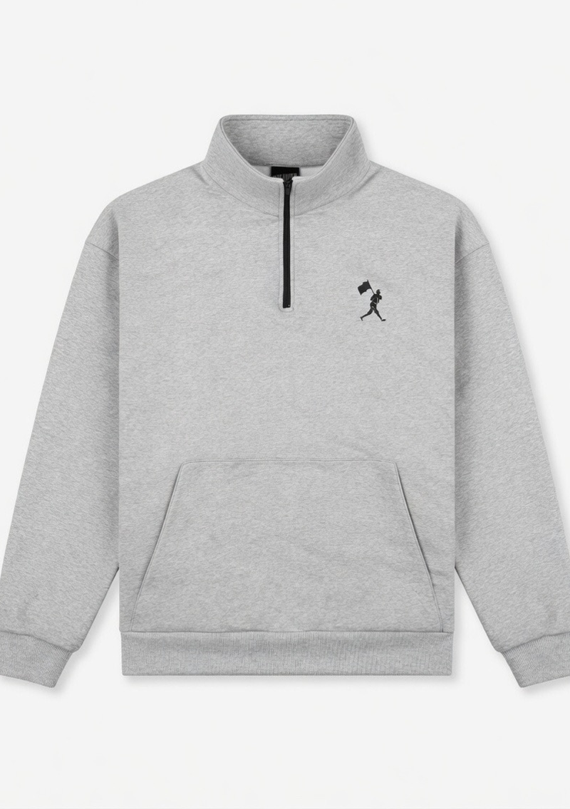Legacy Flag Man Sponge Fleece Quarter Zip - Athletic Grey