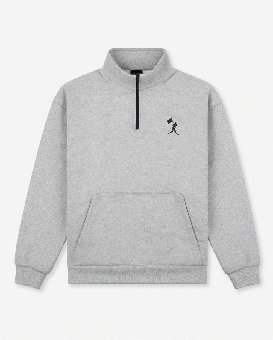 Legacy Flag Man Sponge Fleece Quarter Zip - Athletic Grey