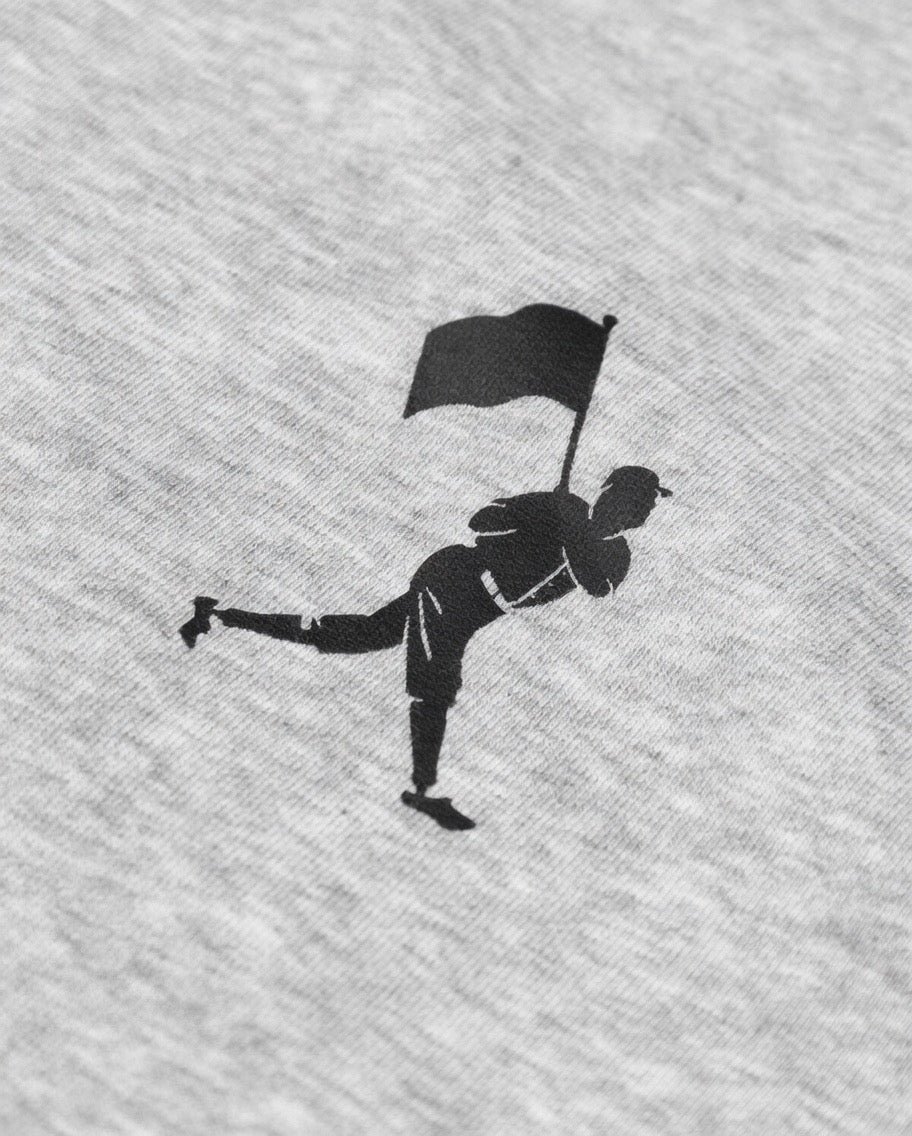 Legacy Flag Man Sponge Fleece Quarter Zip - Athletic Grey