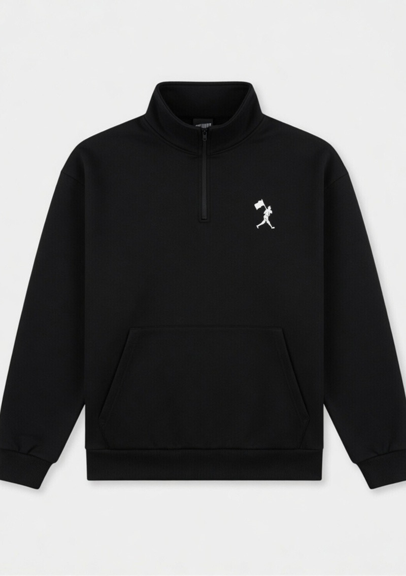 Legacy Flag Man Sponge Fleece Quarter Zip - Black