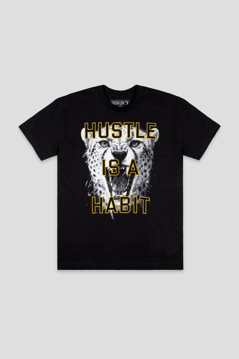 Hustle is a Habit Cheetah T-Shirt (Black) - Youth