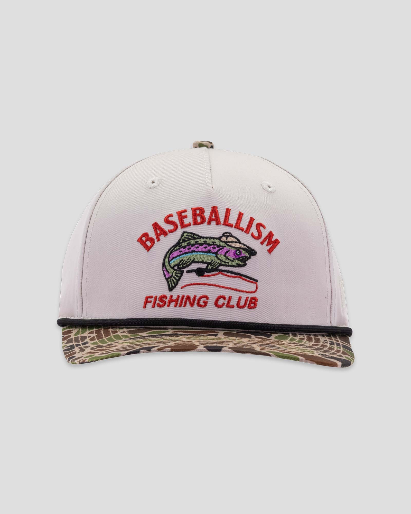 Fishing Club Angler Five Panel Rope Cap - Camo