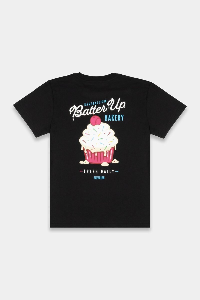Batter Up Bakery Confetti Cupcake T-Shirt (Black) - Youth